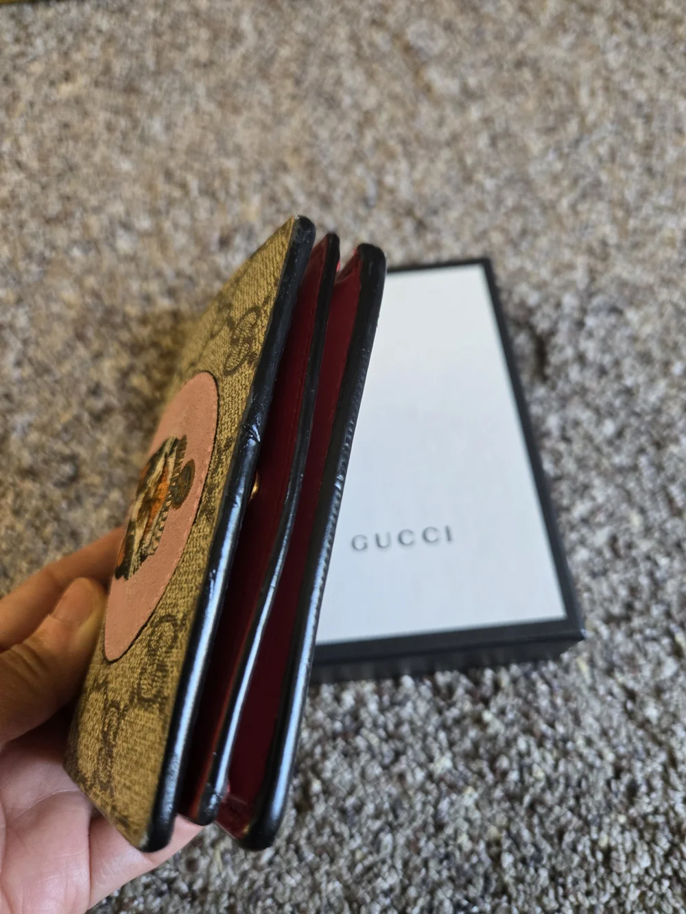 Gucci Pink Cat GG Supreme Wallet - Picture 7 of 8
